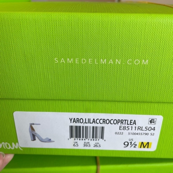 New Sam Edelman Leather Yaro Ankle Strap Block Heel Sandals in Misty Lilac - Picture 9 of 10